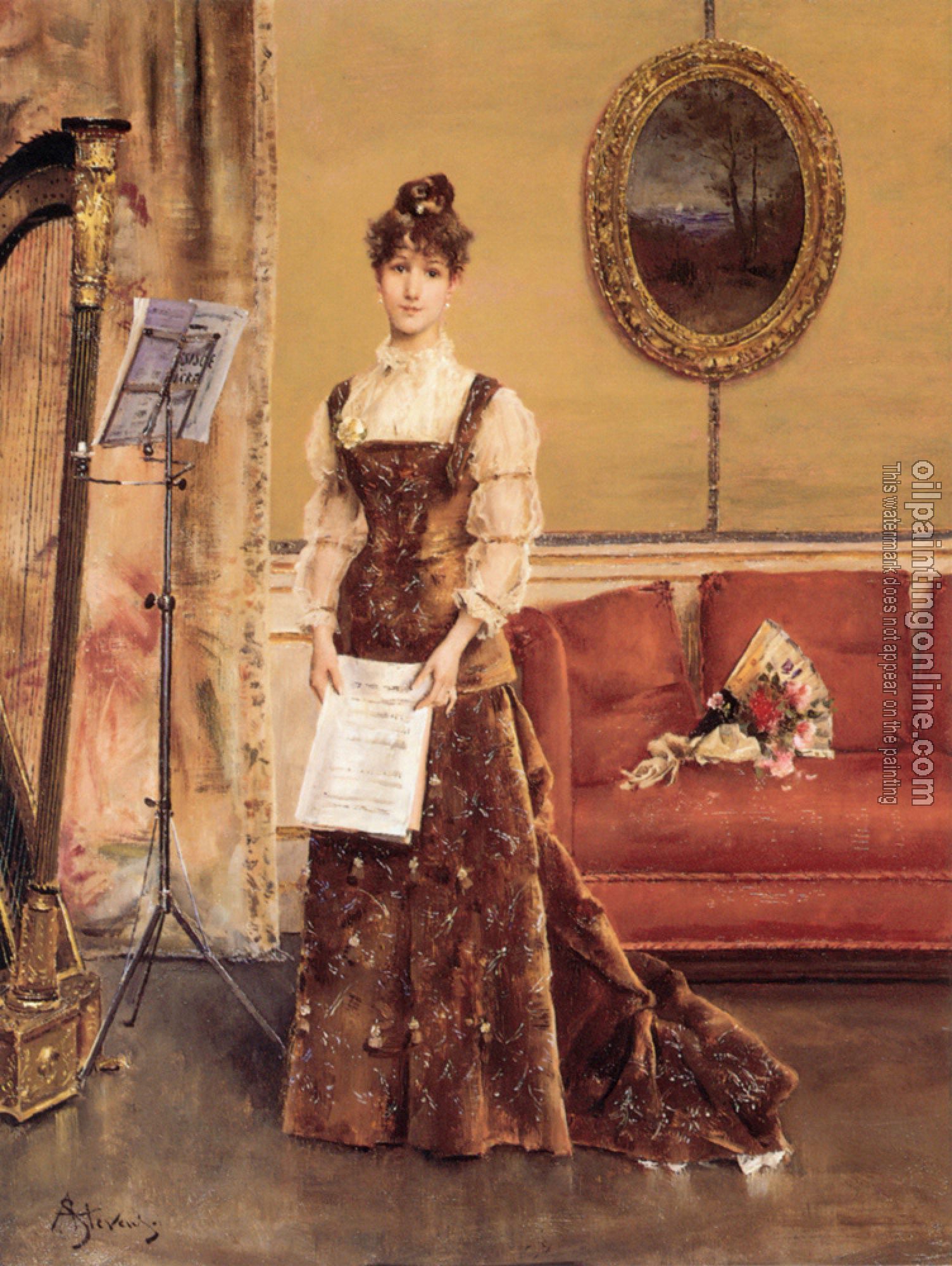 Stevens, Alfred - Lady with a Harp